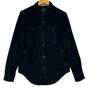 CPO Provisions Black Shirt Jacket Men S Heavy Cotton Utility Shacket Elbow Patch
